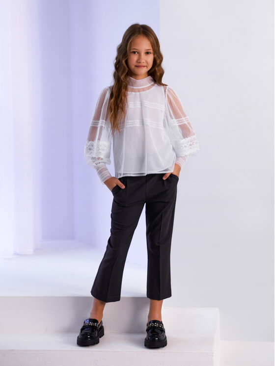 SLY SLY Bluzka 4S-114 Biały Comfortable Fit