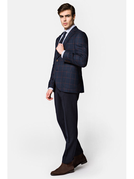 Lancerto Lancerto Marynarka Limoges MA099222000014 Granatowy Regular Fit