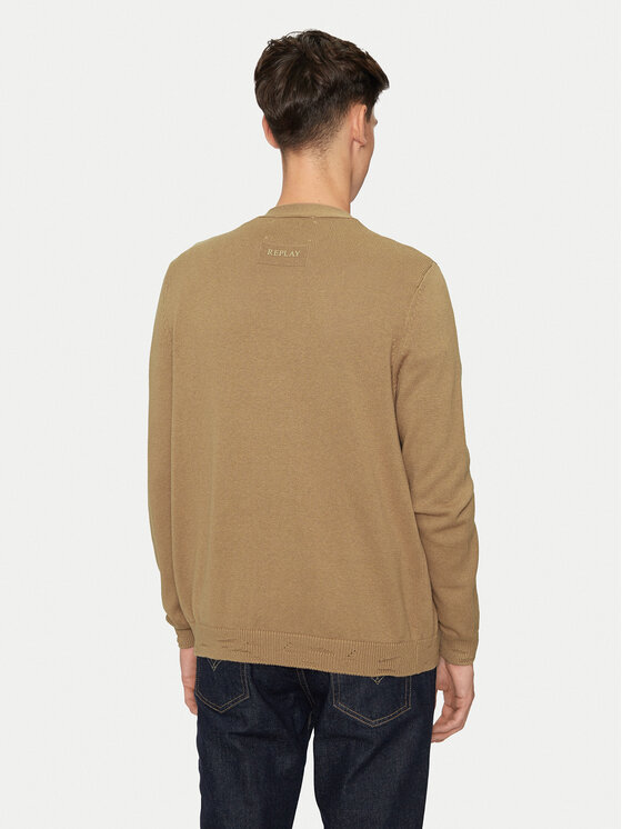 REPLAY REPLAY Kardigán UK4456.000.G23138B Bézs Regular Fit