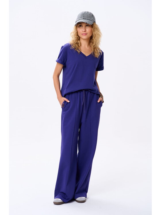 blue shadow blue shadow T-Shirt Mango Granatowy Regular Fit