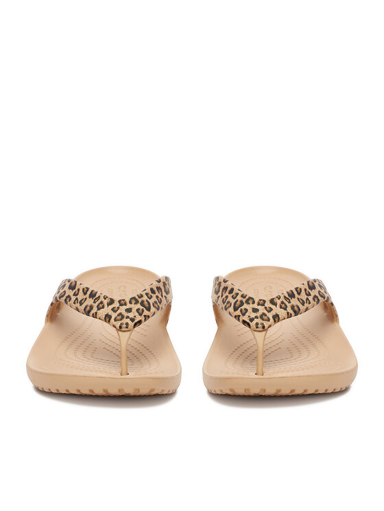 Crocs Japonki KADEE II LEOPARD FLIP W 206398-98R Beżowy