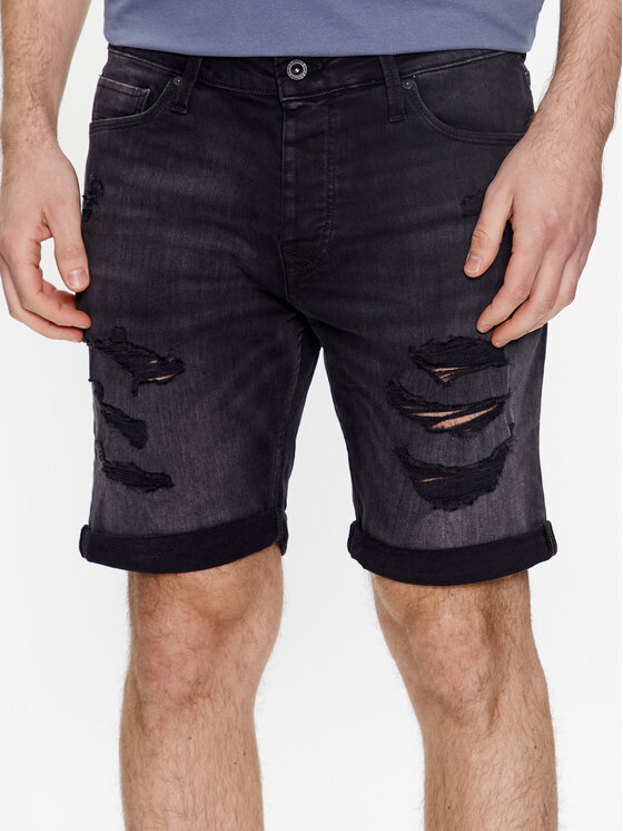 Pantaloncini di tessuto 12237918 Nero Regular Fit
