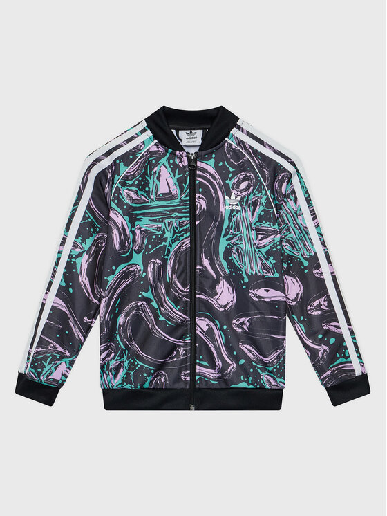 Felpa Allover Print HL9430 Nero Regular Fit