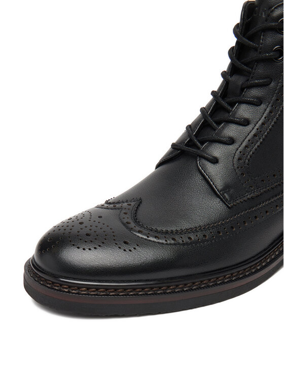 GINO ROSSI Gino Rossi Šnurovacia obuv EO-Y51-451-AB102 Čierna