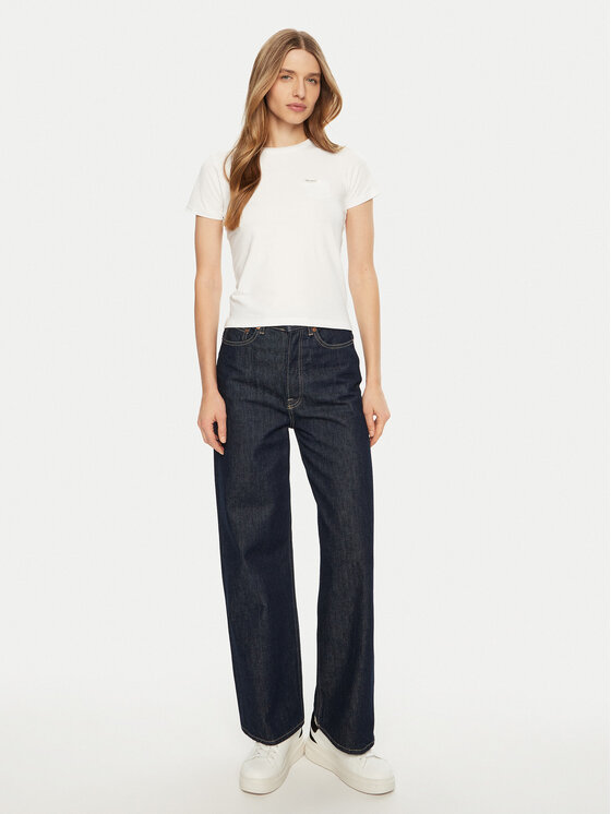 Guess Jeans Guess Jeans T-Shirt W5RI52 J1314 Biały Regular Fit