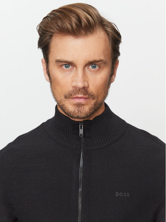 BOSS Boss Sweter Avac_Fz 50501750 Czarny Regular Fit