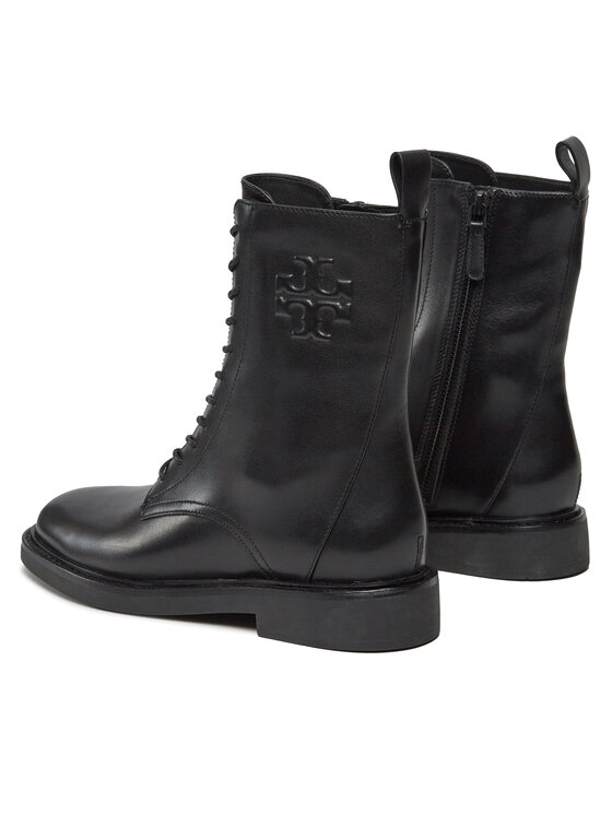 Tory Burch Tory Burch Botki Double T Combat Boot 154336 Czarny