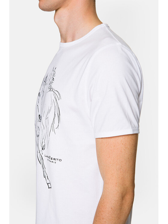 Lancerto Lancerto T-Shirt Dexter TS073221000029 Biały Regular Fit