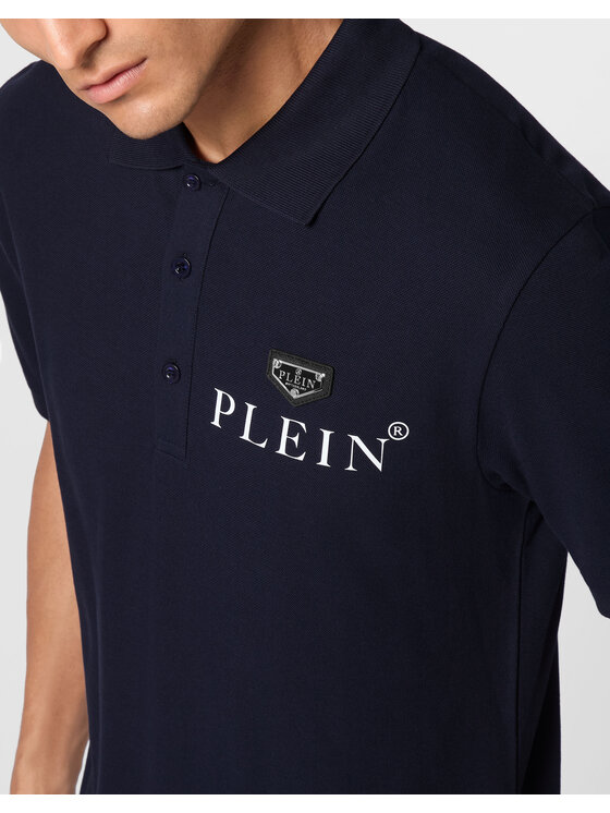 PHILIPP PLEIN PHILIPP PLEIN Polo 9553 Błękitny Slim Fit