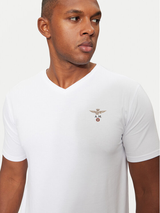 Aeronautica Militare Aeronautica Militare Marškinėliai AM1UTI002 Balta Regular Fit