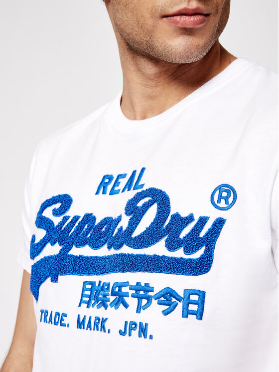 Superdry Superdry Marškinėliai Vl Chenille Tee M1011005A Balta Regular Fit