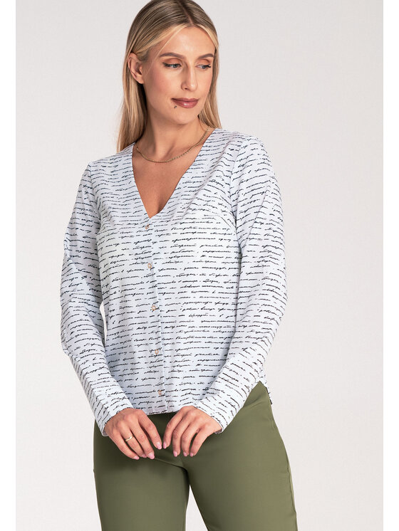 FIGL FIGL Halenka M1047 Bílá Regular Fit