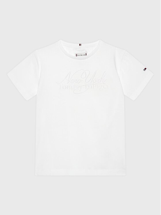 Tommy Hilfiger T-krekls Ny Script KG0KG07086 M Balts Regular Fit