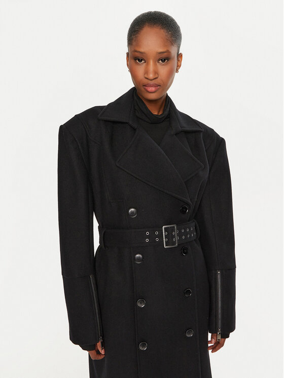 Gestuz Gestuz Cappotto di lana Monali 10909182 Nero Regular Fit