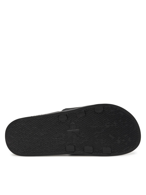 Calvin Klein Jeans Calvin Klein Jeans Şlapi Slide Rubber Neoprene Text YM0YM01234 Negru