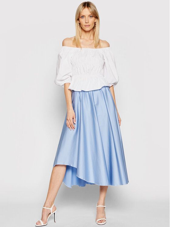 Gonna midi F12134 Blu Regular Fit