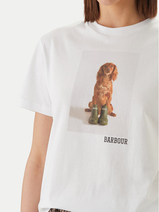 Barbour Barbour T-Shirt Bedale LTS0715WH11 Biały Regular Fit