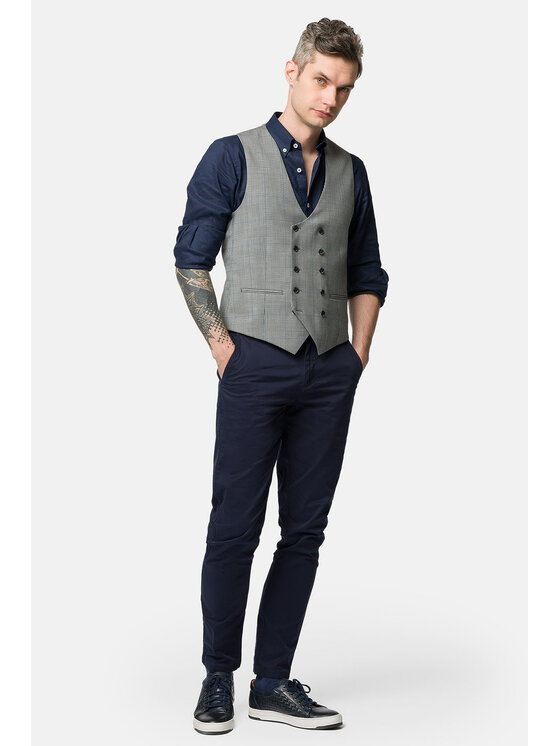 Lancerto Lancerto Kamizelka Calgary KA073123000002 Szary Slim Fit