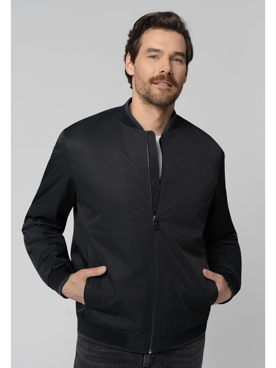 Volcano Volcano Kurtka bomber J-TOBIAS Czarny Regular Fit