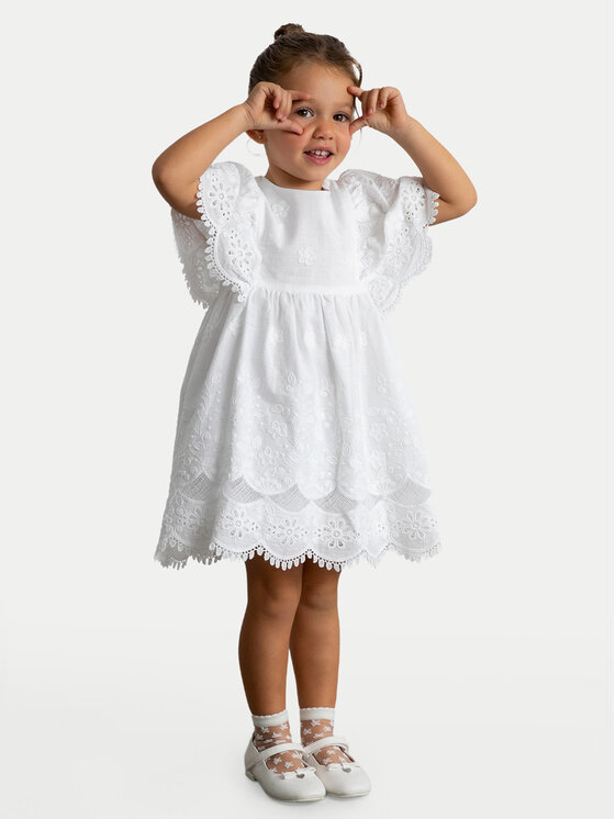 Mayoral Mayoral Elegantes Kleid 3923 Weiß Regular Fit