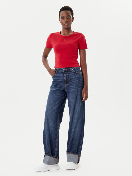 HUGO HUGO Marškinėliai Delanor 50512000 Raudona Slim Fit