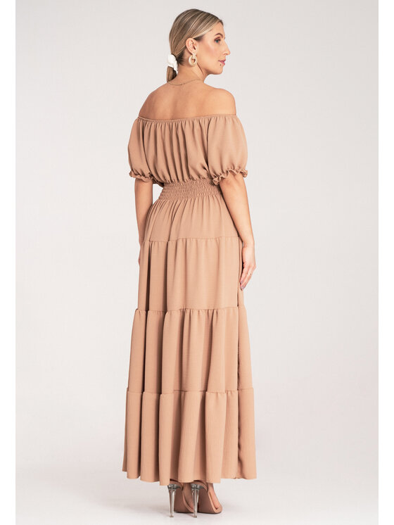 FIGL FIGL Letné šaty M1170 Béžová Flared Fit