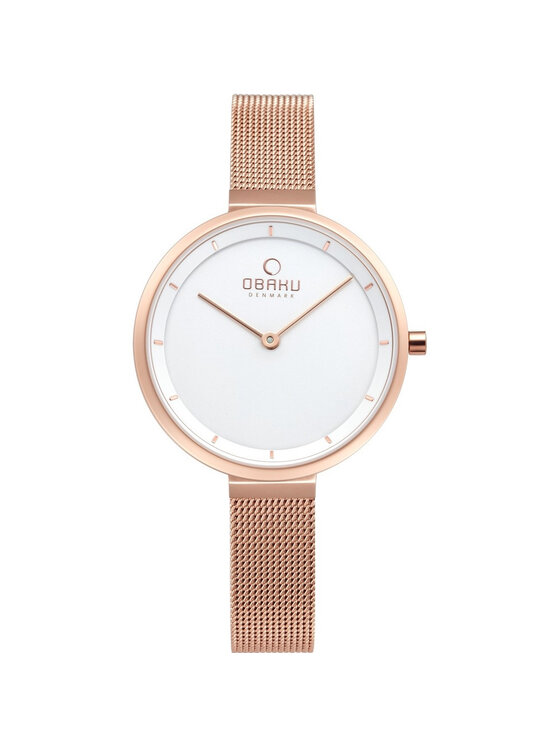 Obaku Obaku Zegarek V225LXVIMV Różowe złoto