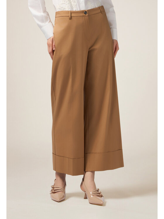 Oltre Oltre Spodnie materiałowe P065R008589N012 Brązowy Baggy Fit