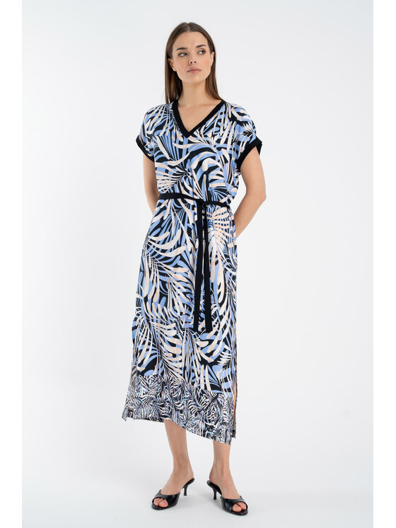 CLICK CLICK Letní šaty 60-6138 Modrá Regular Fit