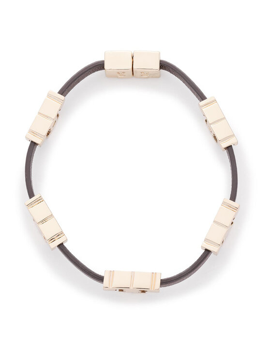 Tory Burch Tory Burch Браслет Serif-T Single Wrap Bracelet 61675 Коричневий