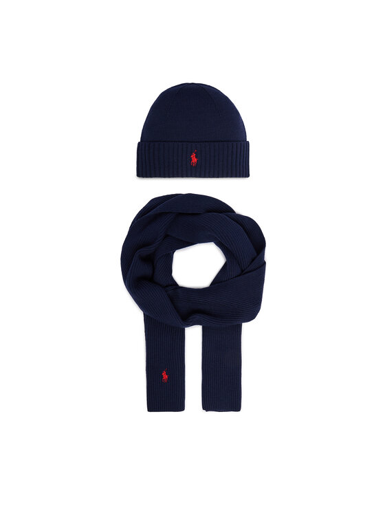 Polo Ralph Lauren Polo Ralph Lauren Sada čepice a šál 7,10951E+11 Tmavomodrá
