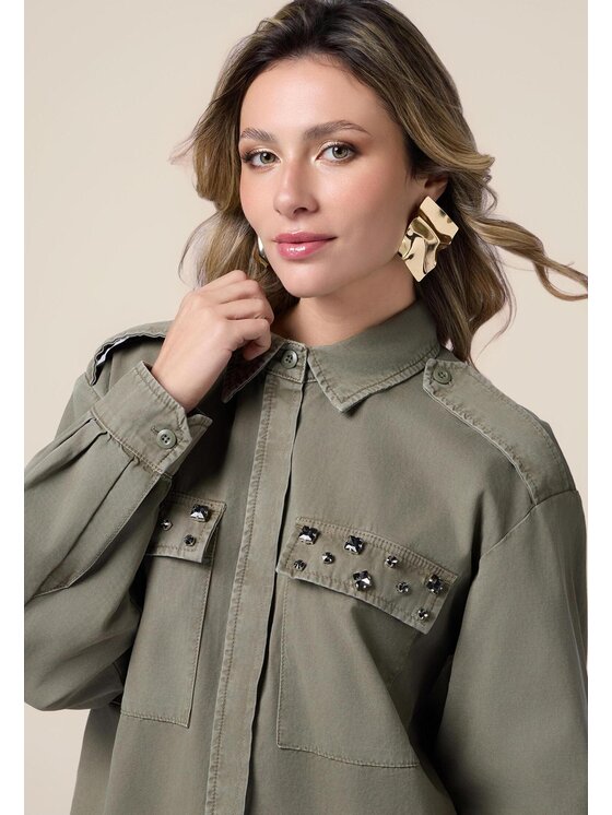 Oltre Oltre Camicia 5031R002881N035 Verde Over Fit