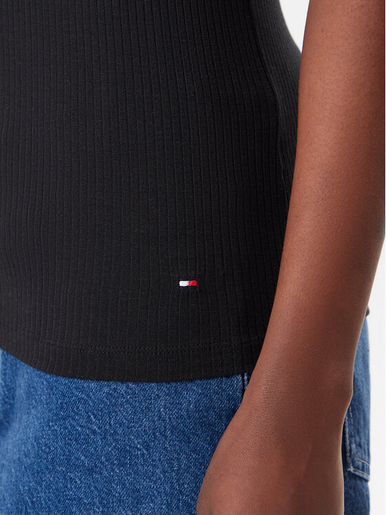 Tommy Hilfiger Tommy Hilfiger Marškinėliai WW0WW37866 Juoda Slim Fit