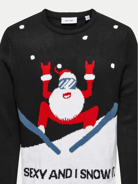 Only & Sons Only & Sons Sweater Xmas 22031170 Fekete Regular Fit