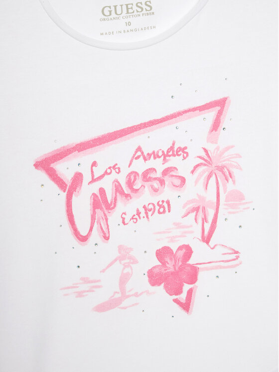 Guess Guess Tricou J5GI30 K6YW4 Alb Regular Fit