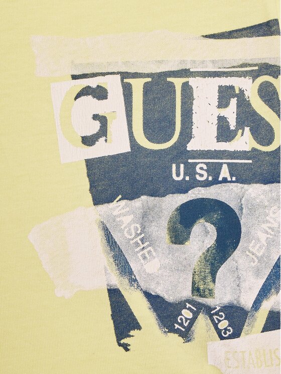 Guess Guess T-krekls I3GI00 K8HM0 Dzeltens Regular Fit