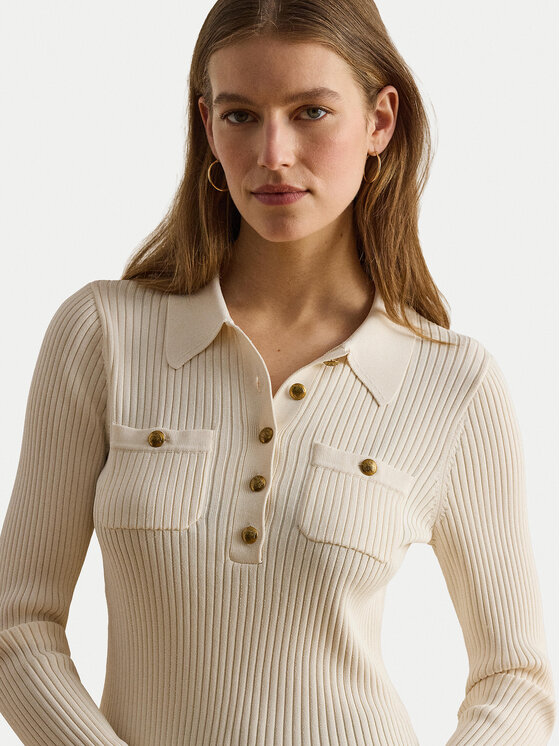 LAUREN RALPH LAUREN LAUREN RALPH LAUREN Megztinis 200P03459003 Kreminė Slim Fit