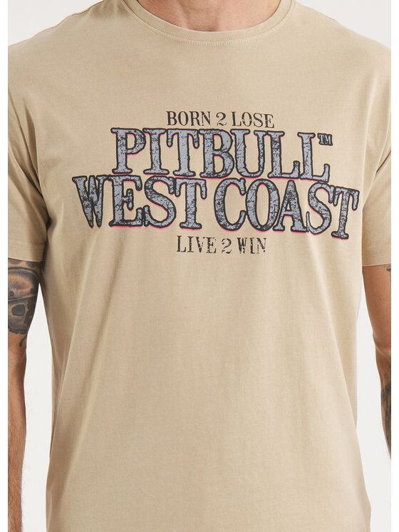 PITBULL PITBULL T-Shirt AUTOMATIC Beżowy Regular Fit