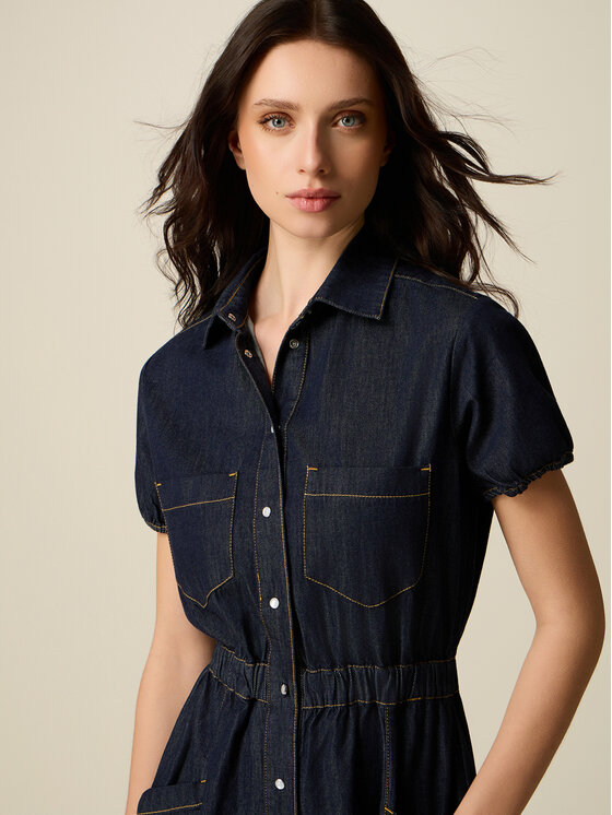Oltre Oltre Vestito da giorno 700HR005172N034 Blu A-Line Fit