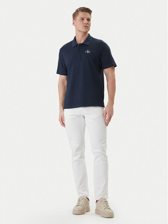 Calvin Klein Jeans Calvin Klein Jeans Polokošeľa Easy Monologo LV04RF209G Tmavomodrá Regular Fit