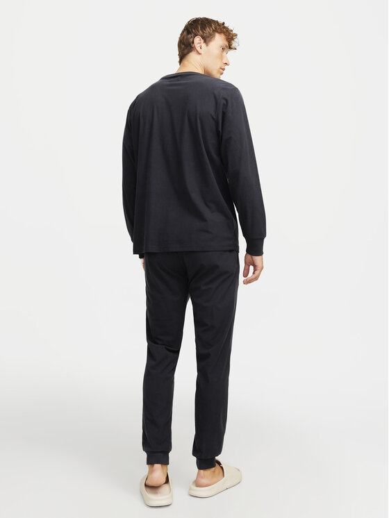 Jack & Jones Jack & Jones Pizsama Solid 12268536 Fekete Loose Fit