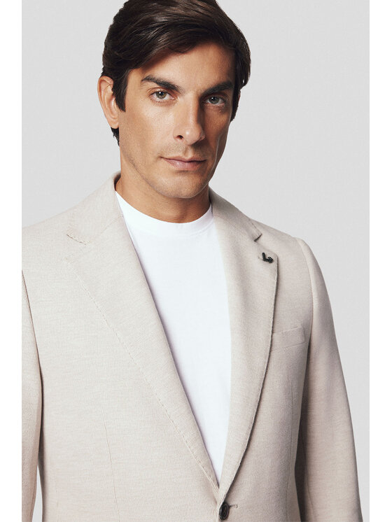 Lancerto Lancerto Marynarka Torino MA131224000011 Beżowy Slim Fit