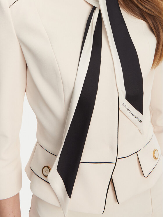 Elisabetta Franchi Elisabetta Franchi Giacca da abito GI-T51-51E2-V560 Écru Regular Fit