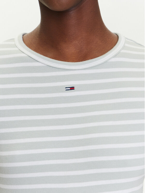 Tommy Jeans Tommy Jeans T-Shirt Essential DW0DW17383 Zielony Slim Fit