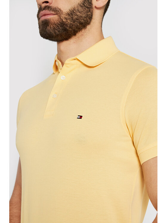 Tommy Hilfiger Polo 1985 Mw0mw17771 Żółty Slim Fit Modivopl