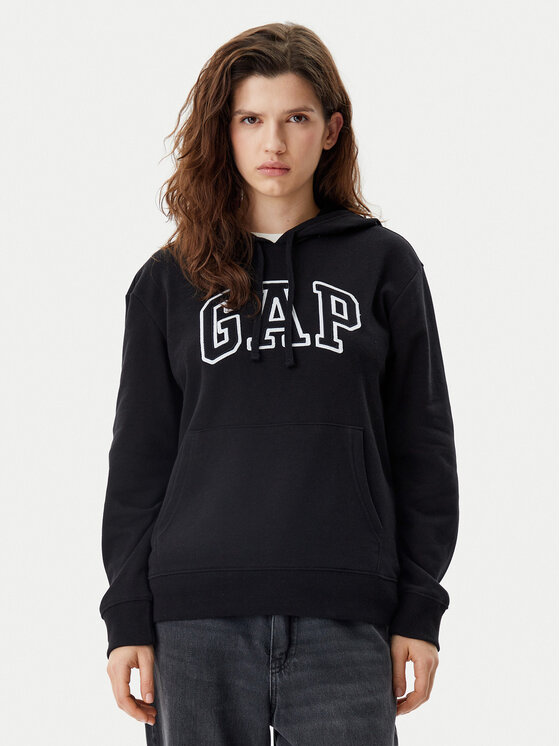 Gap Gap Majica dugih rukava 870537-02 Crna Relaxed Fit