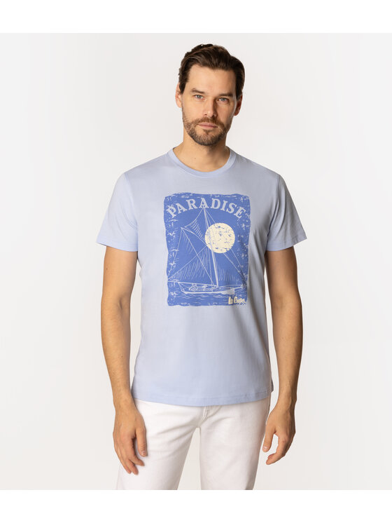 Lee Cooper Lee Cooper T-Shirt PARADISE 1160 Niebieski Regular Fit