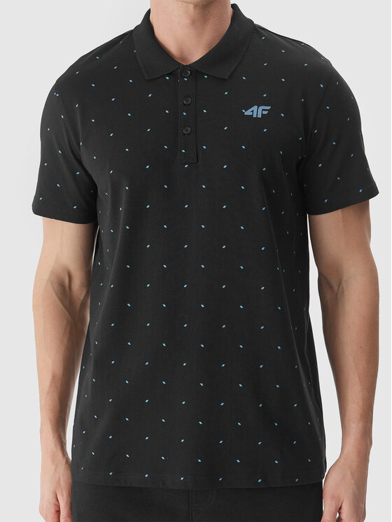 4F 4F Polokošeľa 4FWSS25TPTSM703-20S Čierna Regular Fit