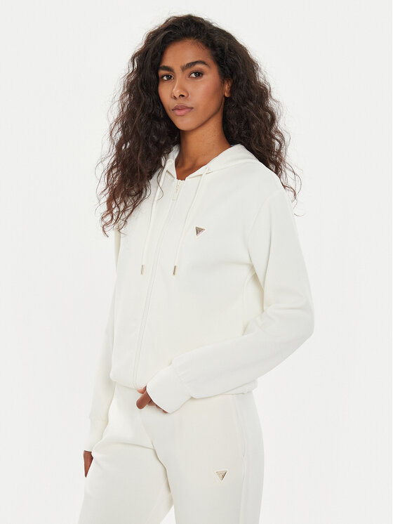 Guess Guess Majica dugih rukava V4YQ06 KCAY2 Écru Regular Fit