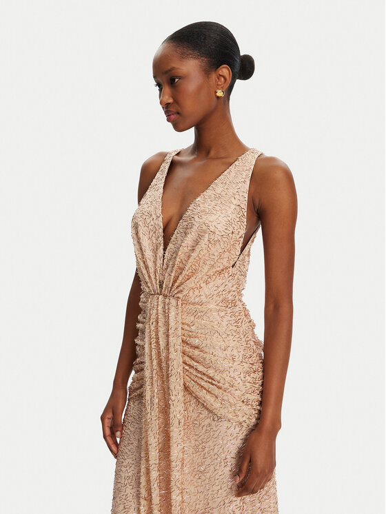 Babylon Babylon Abendkleid S00887 Goldfarben Slim Fit